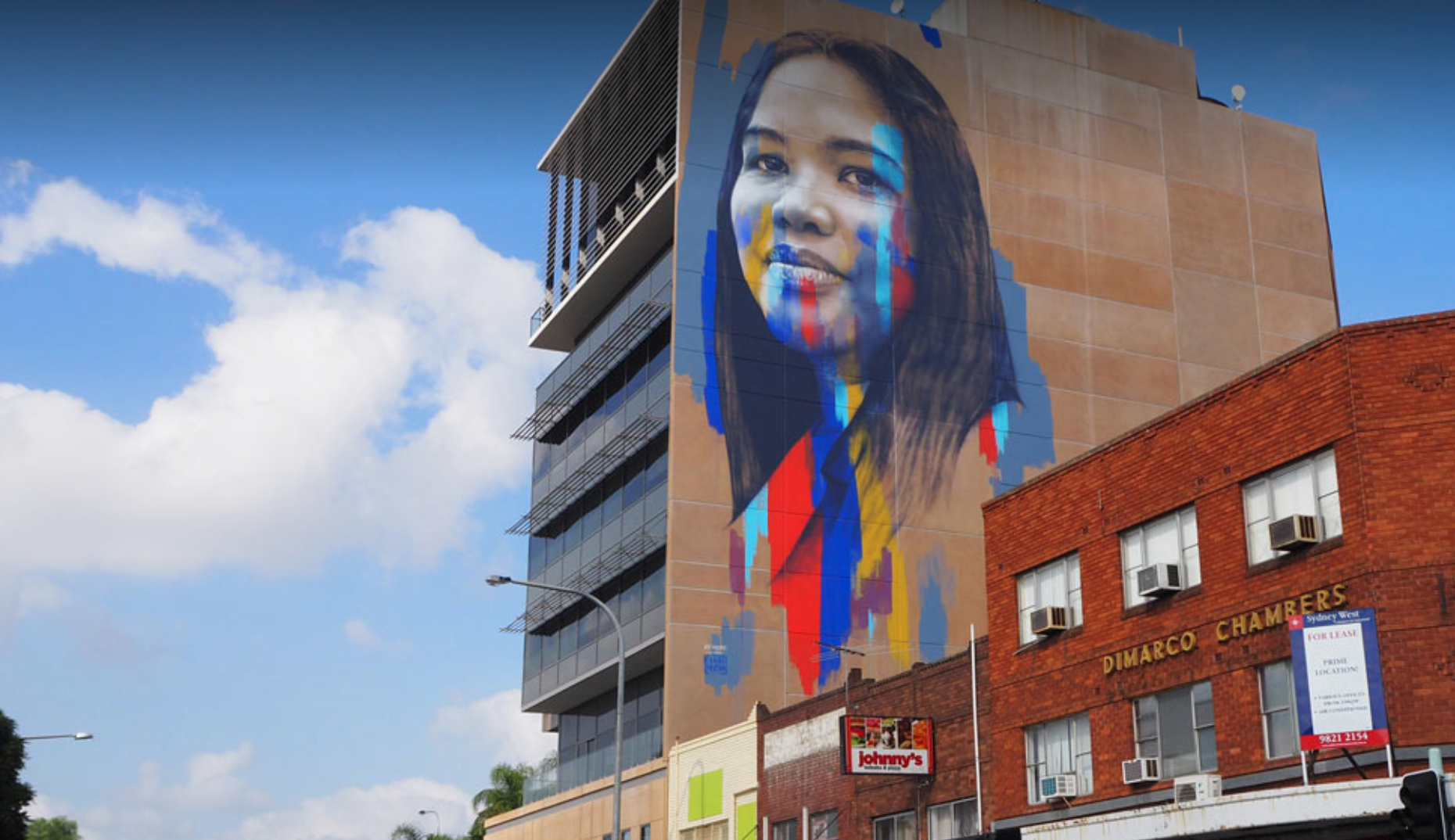University of Wollongong on-campus mural by Claire Foxton as part of their Australia Day brand strategy.